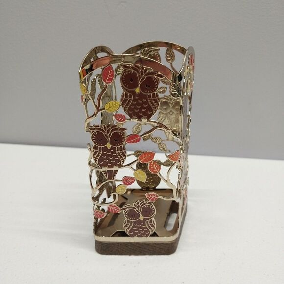 Bath & Body Works Foaming Soap Holder Sleeve Owls Autumn Fall Leaves Decor - Picture 3 of 11